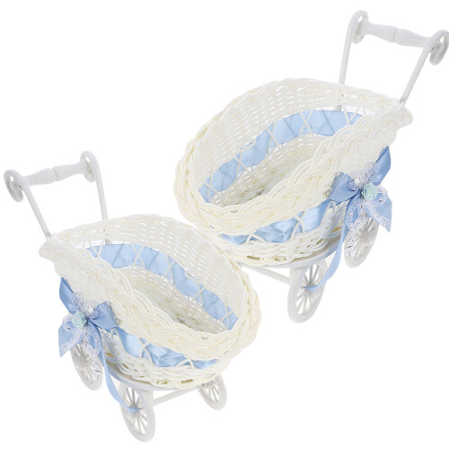 Geflochtene Handgemachte Blumenkörbe Trolley Form PP 2