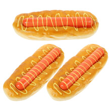 3Stk Künstliches Hot Dog Brot Modell Imitat Wurst Display