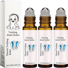 (3pcs)Teething RollerTeething Natural Roller Teething Roller Natural Oil Roller 10ml