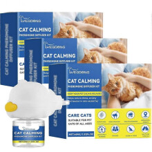 (3pcs)45ml Cat Calming Diffuser Cat Emotion Diffuser Long Lasting Pheromone Plug-in Relaxants Cat Calm Relaxing Reduce Fighting