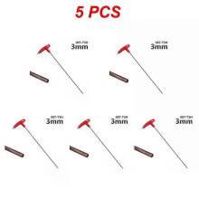 (3mm, 5pcs) Extra Long Type Hex Keys Set 3/4/5/6/8mm Allen Keys Hand Tool Hexagon Set T Handle Flat Wrench Repair Tools Keys For Repair Car