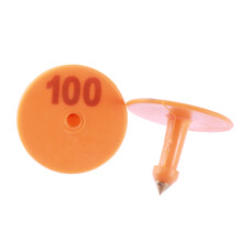 100Stk Kunststoff Ohrmarke Orange Für Nutztiere