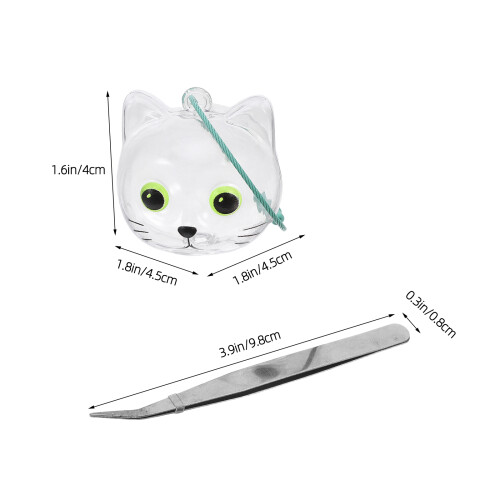 2 Kat Haar Herinnerings Sleutelhanger Met Pincet 2