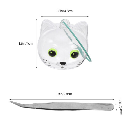 2 Kat Haar Herinnerings Sleutelhanger Met Pincet 1
