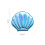 Folding Doppelseitiger Shell Spiegel Pu Tragbarer Hologramm Blau 2