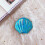 Folding Doppelseitiger Shell Spiegel Pu Tragbarer Hologramm Blau 3