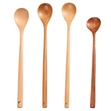 Langstiel Holzlöffel Für Erwachsene Essbesteck 4 Stk 13x2x0,4 Zoll