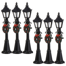 24Pcs Mini Street Lamps Multi-Color ABS Material Tiny House Decoration