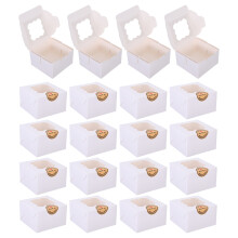 20St Weiße Keksdosen 10,2X10,2X6,4Cm Mit