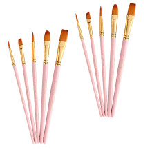 10 Stück Aquarell-Pinsel mit Holzgriff, Ölgemälde-Pinsel, Malwerkzeug