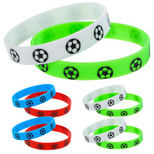 8St Fußball Silikon Armbänder Dehnbare Armbänder Fußballzubehör