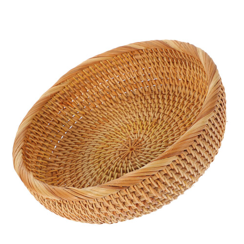 Kleiner Gewebter Rattankorb Khaki 1