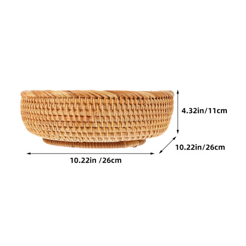 Kleiner Gewebter Rattankorb Khaki 1 2