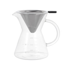 Glaskaffeekanne Mit Edelstahlsieb Und Handbetriebener Kanne