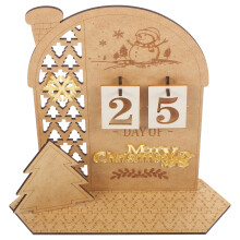 2 Sets Holz Tischkalender Weihnachtsdekoration