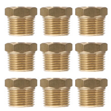 9Stk Messing Rohrfitting Reduzierstück Goldfarbend Für Wasserleitungen