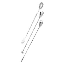 Mlins 3 Barlöffel Löffel Rührer Cocktail Silber