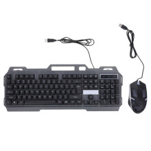 Farbige Hintergrundbeleuchtung Gaming Tastatur Set Schwarz