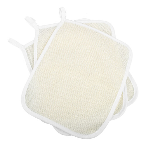 Exfolierendes Waschlappen Badetuch Beige 3er Pack