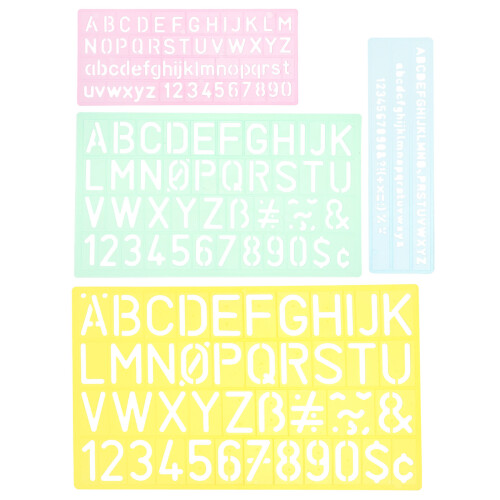 4 Multifunktionales Lineal Set Malvorlagen Alphabet Schablonen
