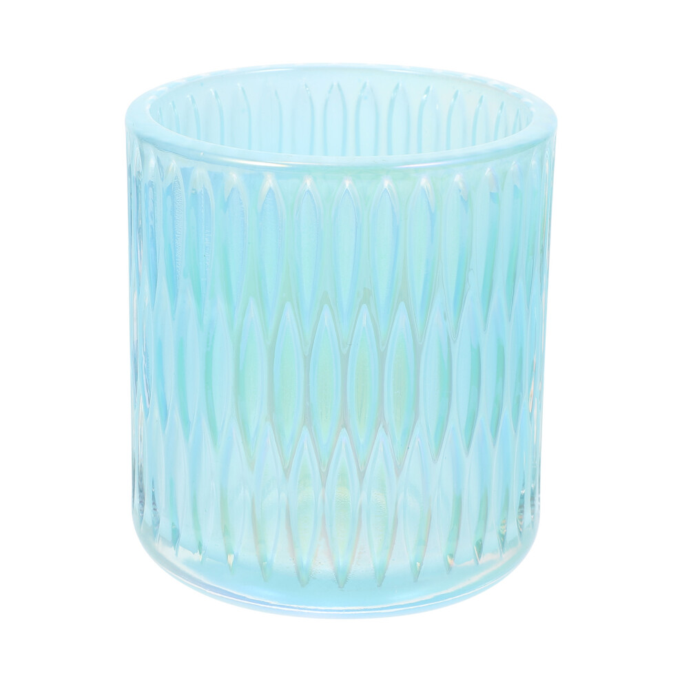 2Pcs Embossed Cup Shape Glass Candlestick For Scented Candle Decor-image-OPC-PM5286J-NEW