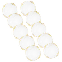 20 Pcs Clear Plastic Plates With Gold Rim 10.22Inch For Parties