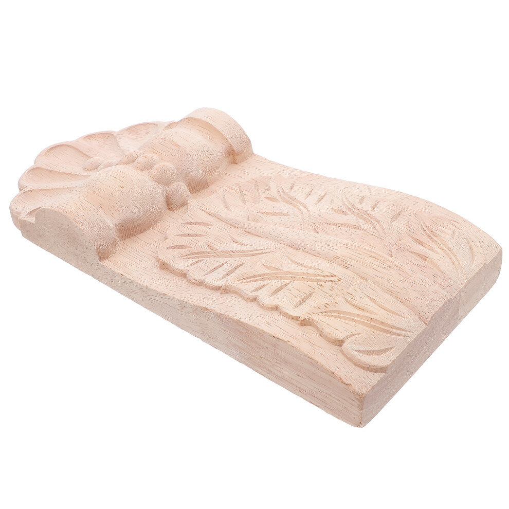 2Pcs Carved Wood Corbels European Style Shelf Brackets 061145534669
