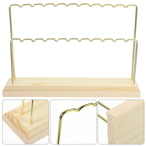 Multi-Functional Light Brown Earring Stand Display Organizer 2