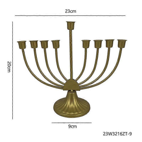 (23*20cm, 9 Branch) Candlestick Holder Candle Holder Exquisite Workmanship Hanukkah