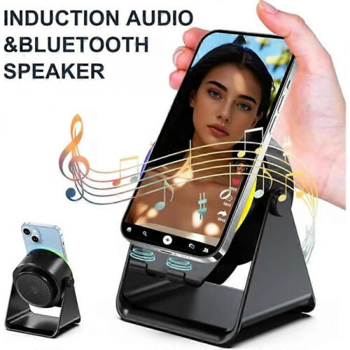 (Black) 4-in-1 360 Rotating Bluetooth Speaker Stand 1