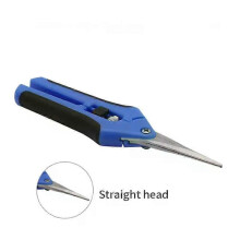 (Straight Blue) Garden Pruning Shears Stainless Steel Pruner Fruit Picking Secateurs Potted Weed Scissors Straight Elbow Pruning Tools
