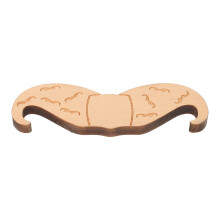 Mlins Kette Holz Mit Schnurrbart Anhänger Für Männer Beige