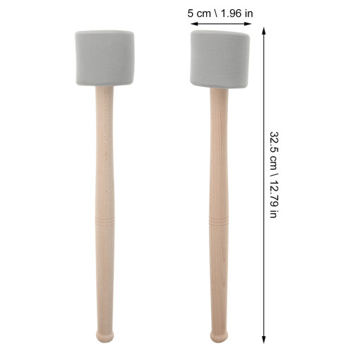 Mallet Drum Sticks Grau 2 Paare 12,8x2 Zoll 1