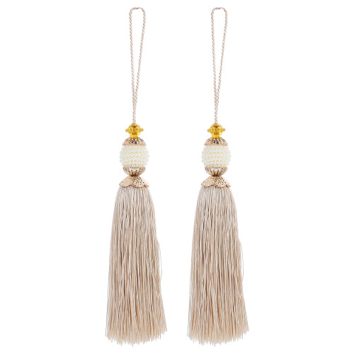 2Stk Diy Polyester Quaste Vorhänge Quasten Anhänger 2
