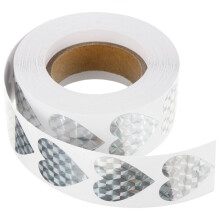 1Roll Versiegelungsaufkleber Herz Silber Für Hochzeit Und Party
