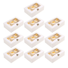 10Stück Weiße Papier Cupcake Boxen 6-Fächer Muffin Kuchen Keks Halter