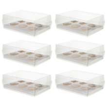 6Stk Transparente Kuchenboxen Tragbarer Verpackungsorganizer
