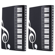 2 Stuks Muziekmapje Met 40 Binnenbladen Zwart