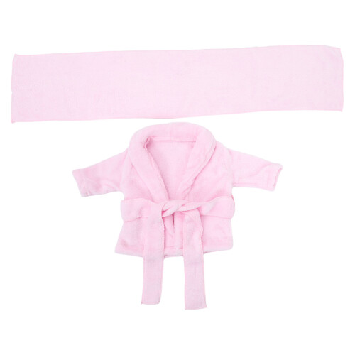 Bath Pasgeborene Katoenen Badjas Roze 1 Set