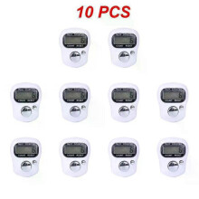 (10PCS,White)1~10PCS Finger Counter W/ Compass Islamic Tasbih Bead 5 Digital LED Electronic Handheld Tally Counter Clicker Counter Ring