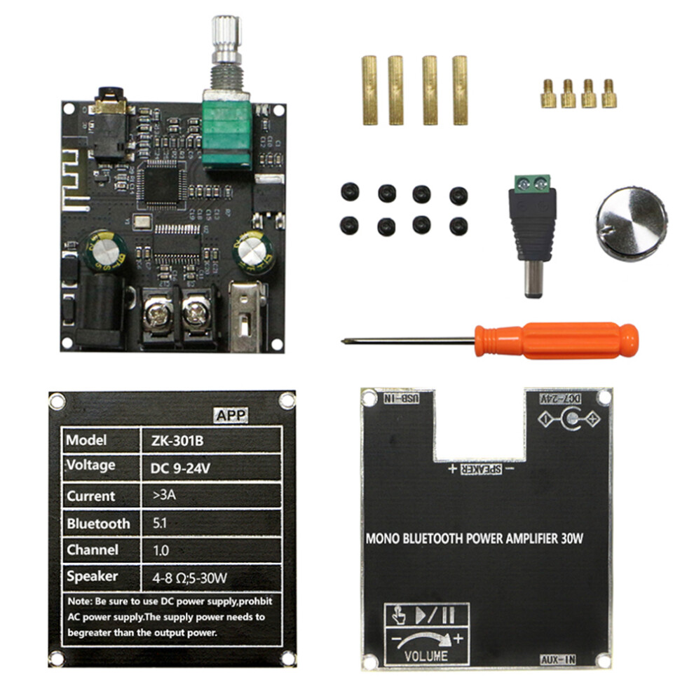 Zk-301B 30W Bt5.3 Mono Amp With Wireless Box 323163051574