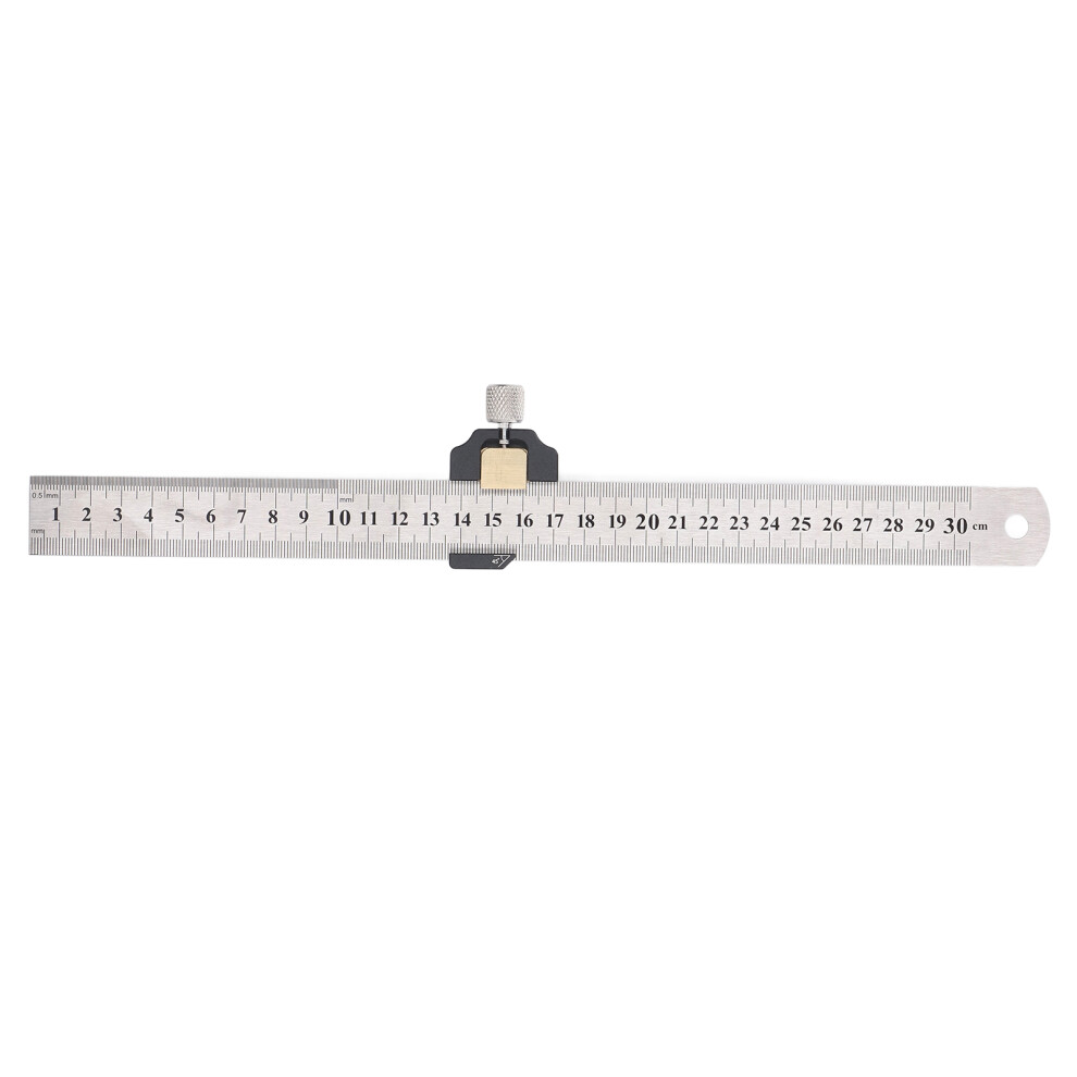 12 Inch 30Cm Steel Ruler Metric Imperial With Positioning Block 323163052502