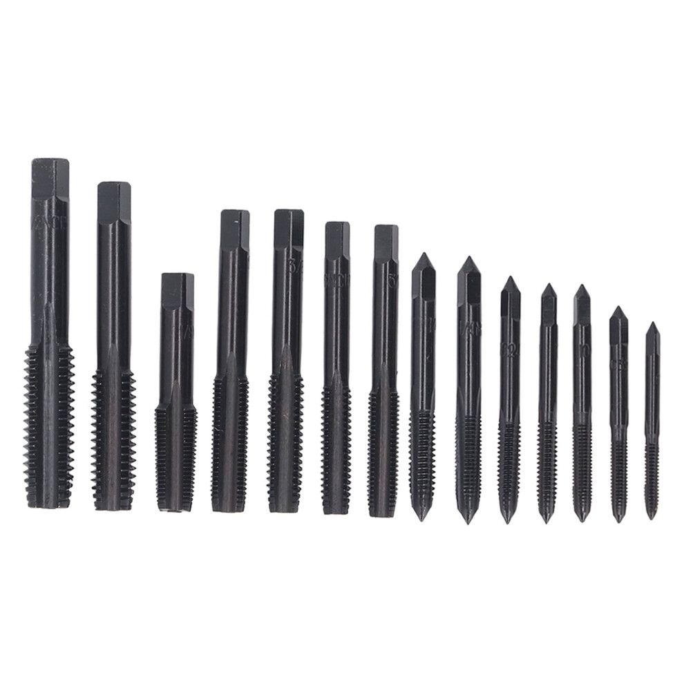 14Pcs Thread Tap Set Nitrided Black Steel Straight Flute 323163050768
