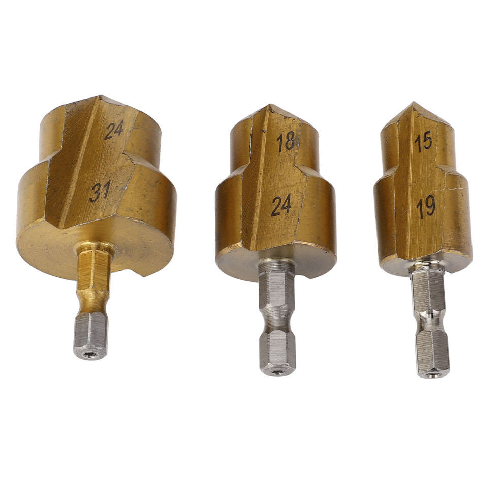 3Pcs Ppr Lifting Drill Bits 1/4" Hex Shank 15-19Mm 18-24Mm 24-31Mm 323163053387