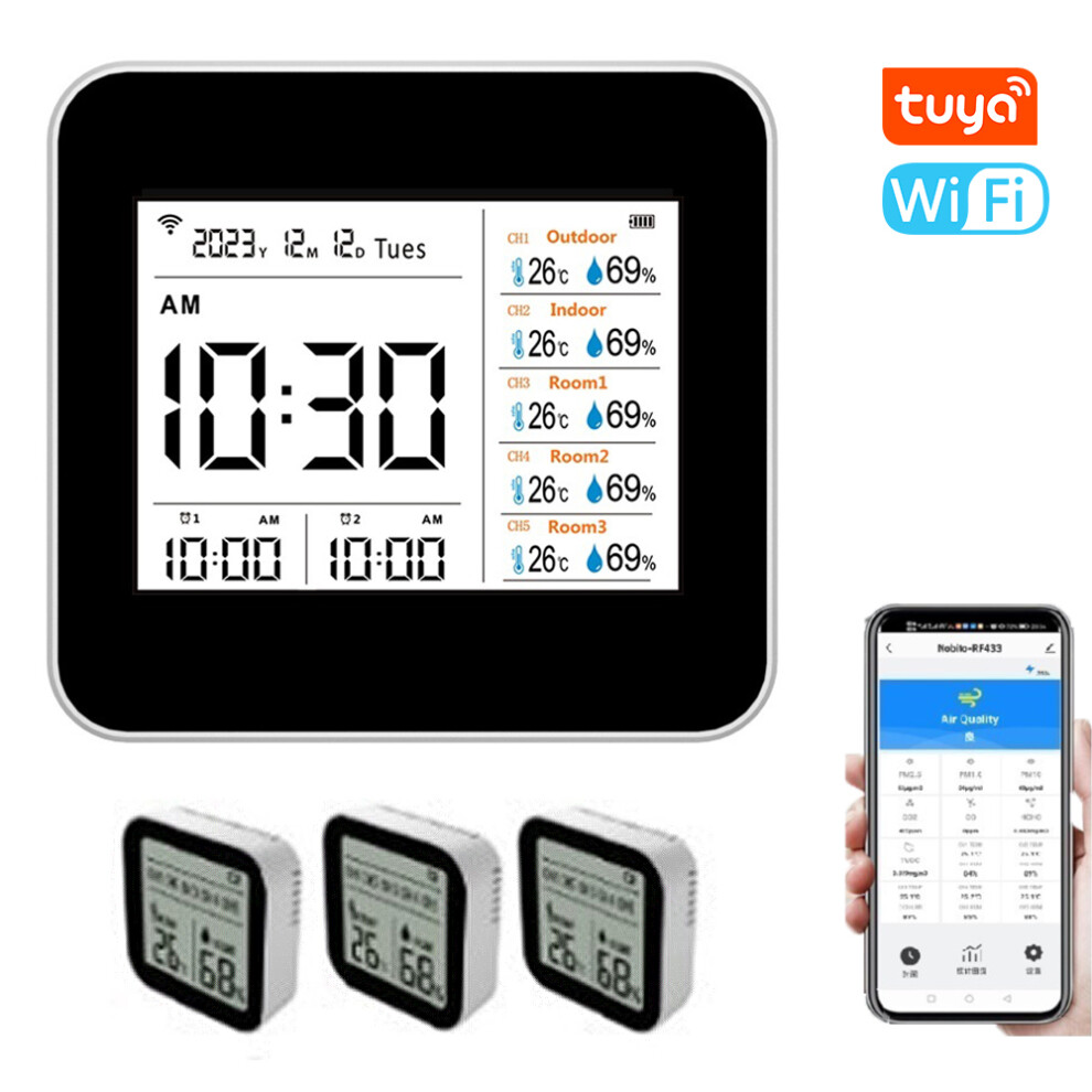 13-in-1 Tuya WIFI Smart Thermometer Hygrometer with APP Control
