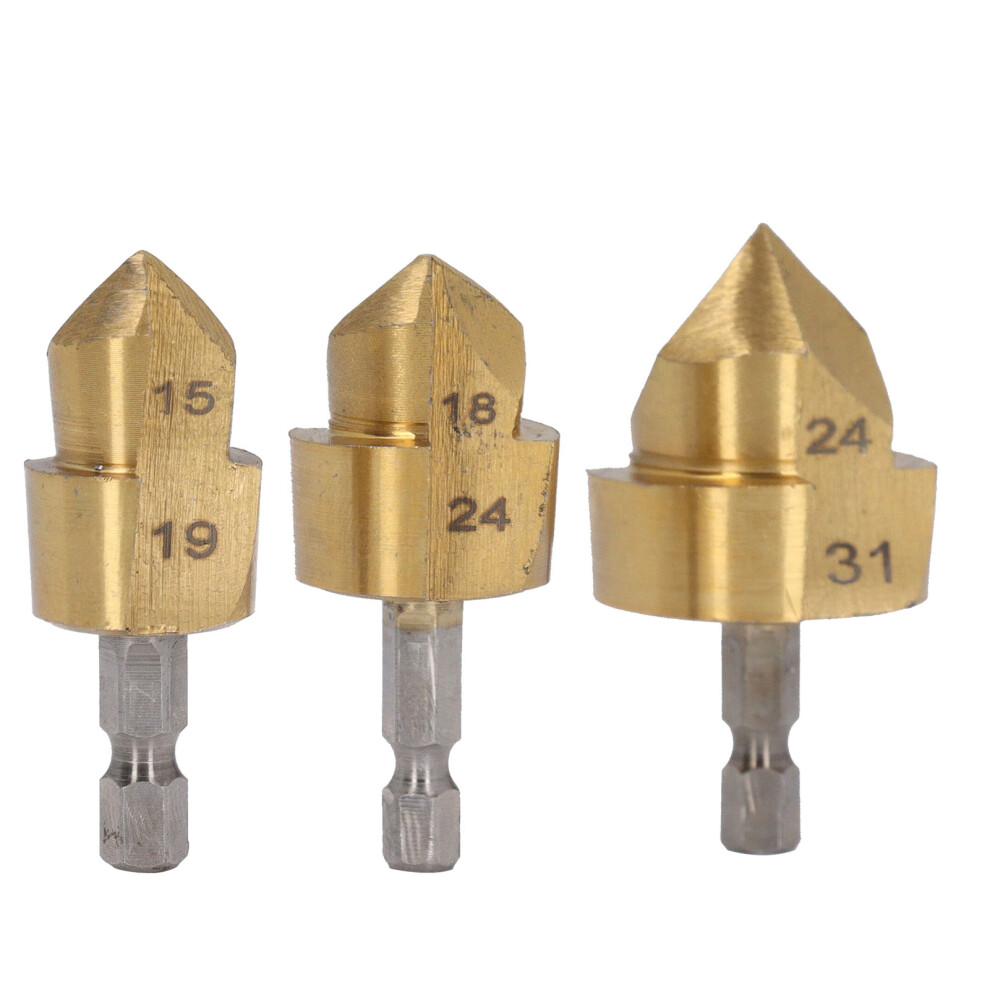 3 Pcs Set Ppr Lifting Drill Bit 1/4 Inch Hex Shank Water Pipe Expander 323163059204