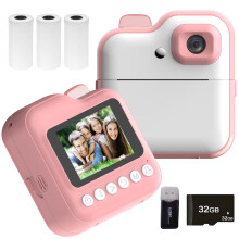 Kids Camera 2.4" 48MP Rear RGB Light Timer Video 32G Card Gift