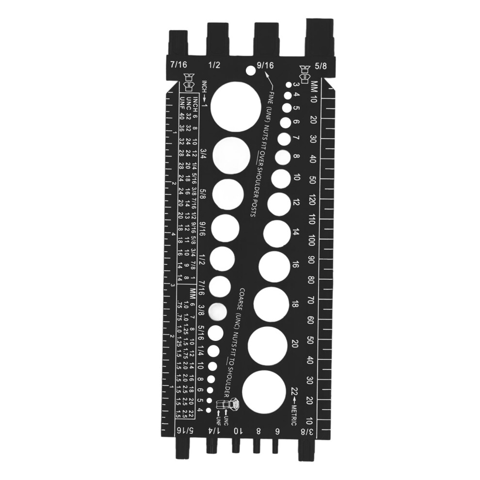 (Orange) Nut Bolt Screw Gauge Inch Metric Quick Id Thread Checker Black 323163056609