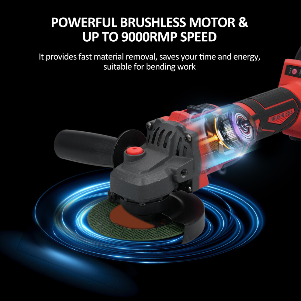Cordless Angle Grinder 21V 9000Rpm Brushless 4.0Ah Adjustable Handle 323163059723