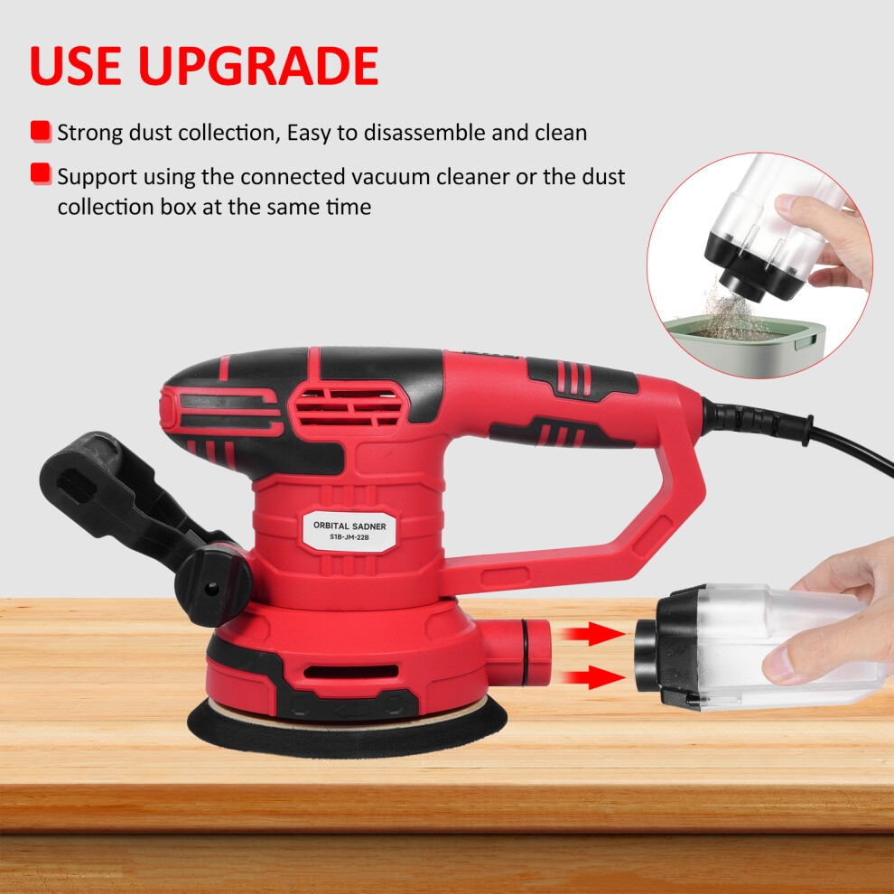 6" Random Orbit Sander 6 Speeds Double Handle 25Pcs Dust Collector 323163057811